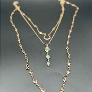 Elegant Gold and Turquoise Necklace Set